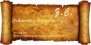 Zuberecz Cinnia névjegykártya